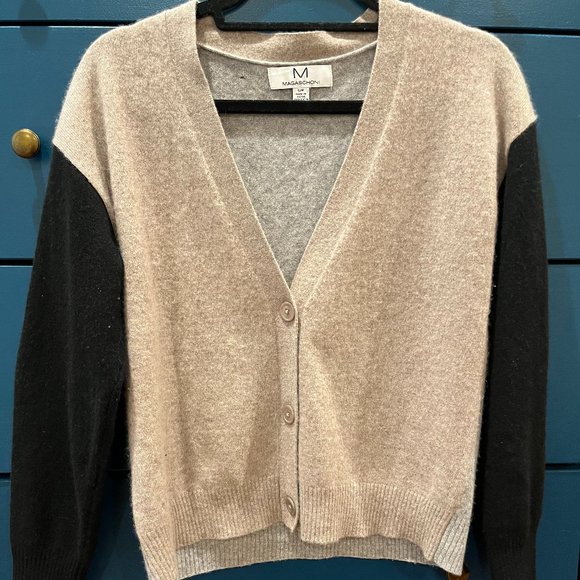 Magaschoni Sweaters - 100% Cashmere Color Block Cardigan
